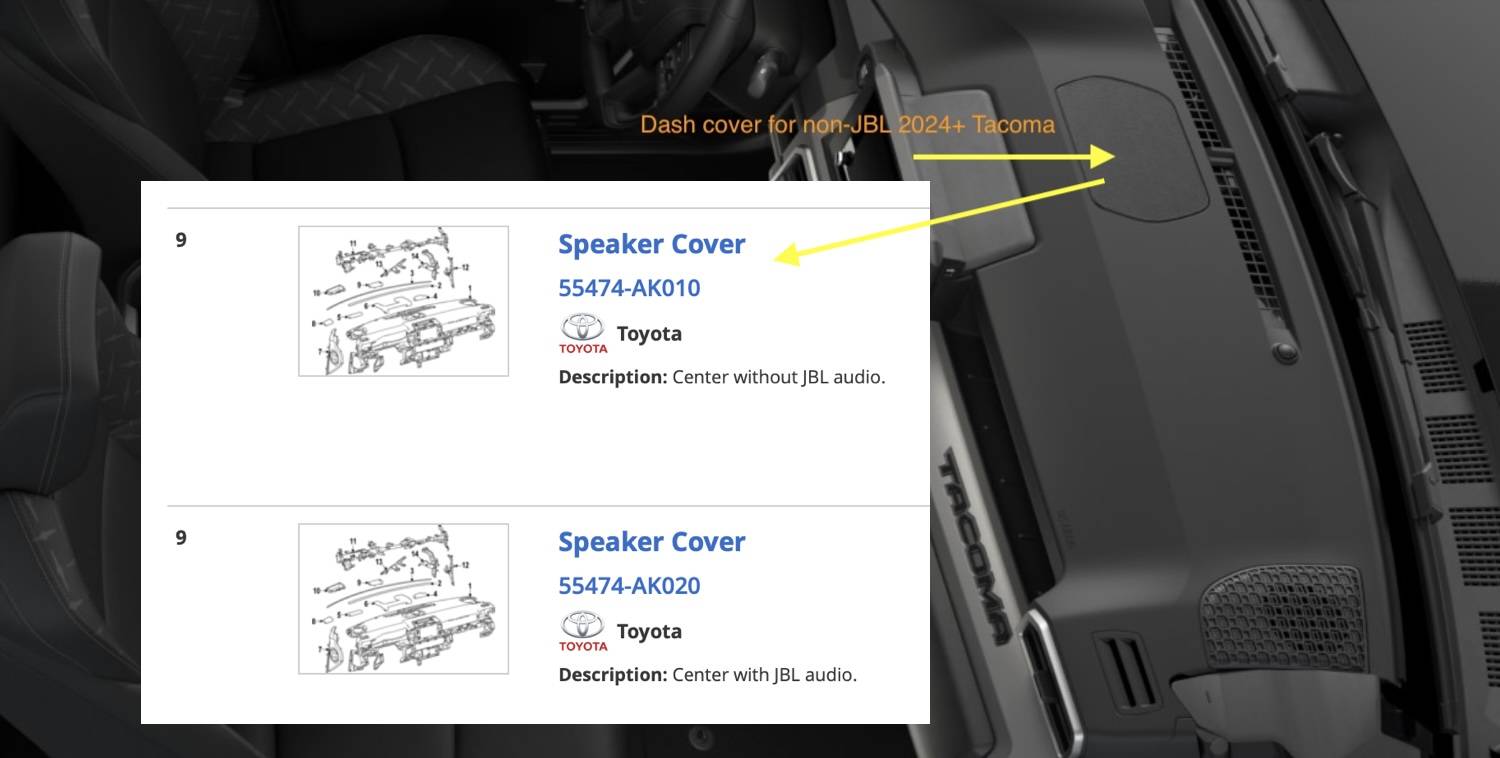 2024 Tacoma Any fixes for levelling the JBL center channel yet? Tacoma non-JBL cover