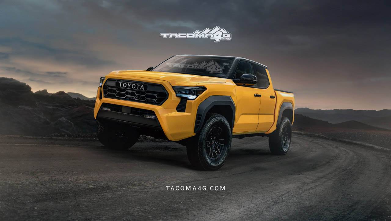 2024 Tacoma Our 2024 Tacoma Trailhunter CGI Previews! 🤩 Tacoma-Trailhunter-Front-Yellow