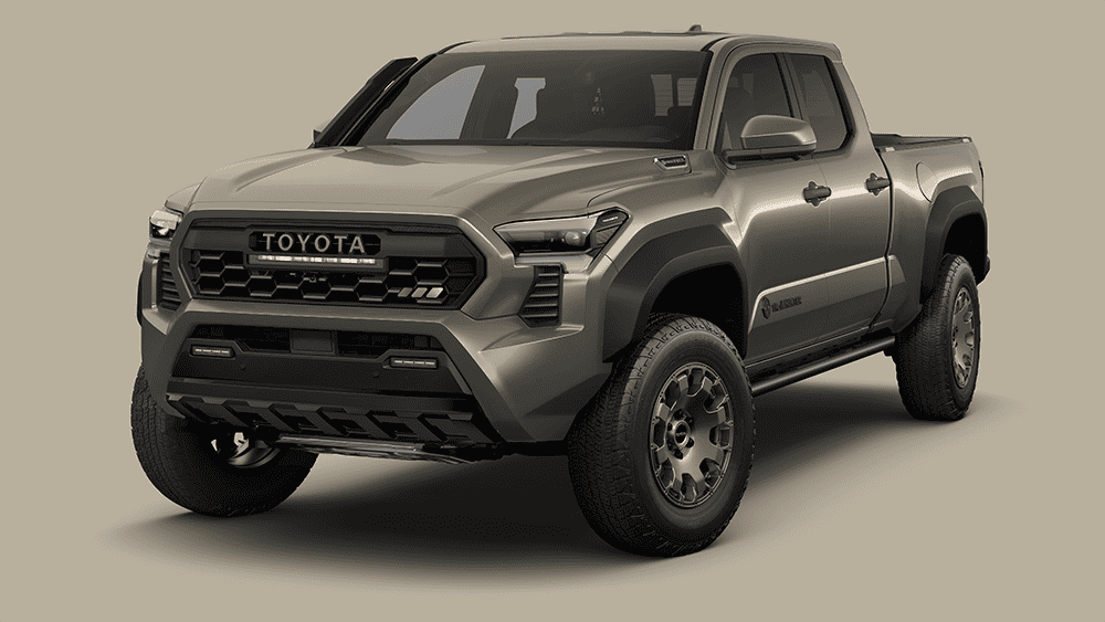 2024 Tacoma Bronze Oxide Trailhunter + Ice Cap White TRD Pro 2024 Tacomas @ Toyota National Dealer Meeting TH-w-painted-plates-black