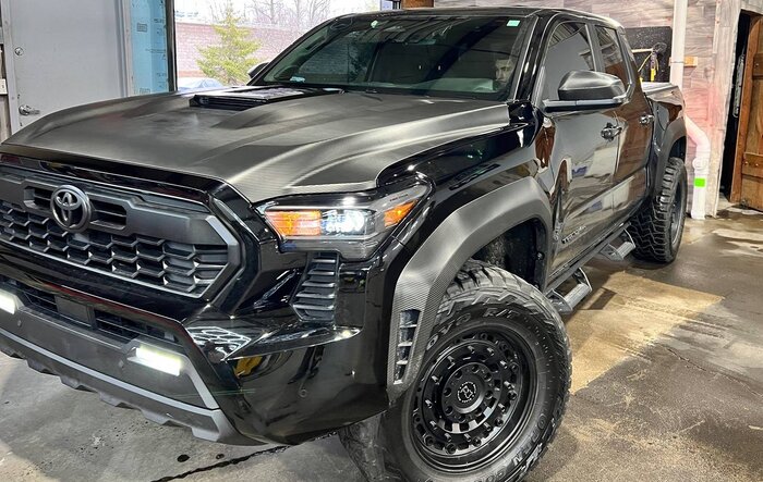 Blacked Out Carbon Fiber Wrapped Hybrid TRD Sport Build