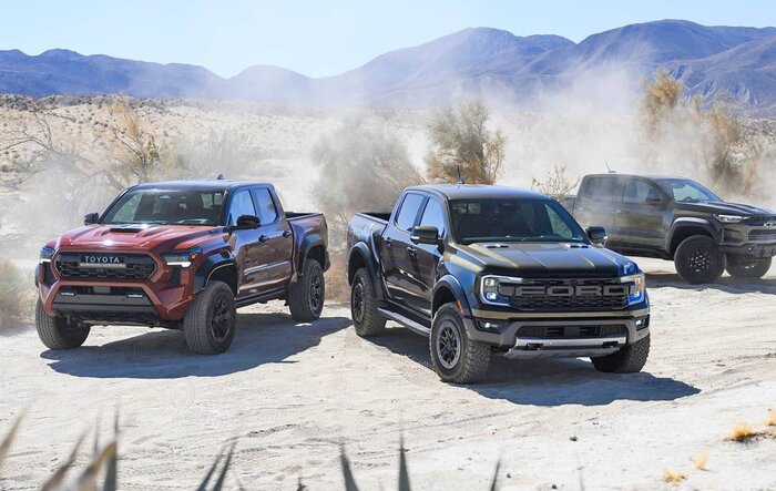 Sand Fight: 2025 Colorado ZR2 Bison vs. Ranger Raptor vs Tacoma TRD Pro in the Desert [Car and Driver Review]