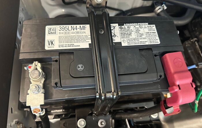 2024 Tacoma Battery Size & Info (non-hybrid): 395LN4-MF, 80 Ah, 689 CCA. + room for second battery