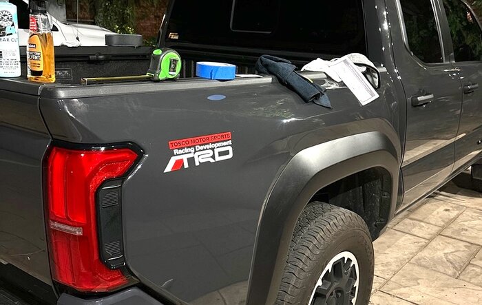 Removed Factory TRD bedside decal & replaced with custom decal sticker