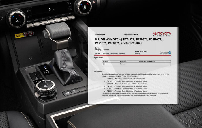 TSB: 2024 Tacoma Transmission Failures Issue & Replacement (9/9/24). Updated w/ VIN Lookup Tool