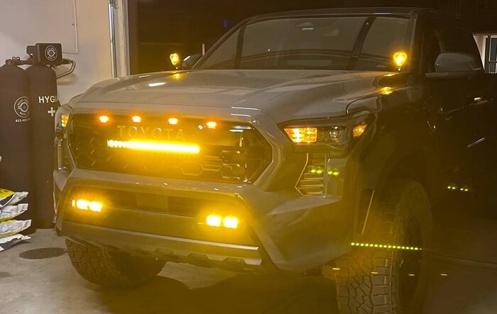 Installed Heretic light bar, Baja fog lights & Raptor lights in 2024 Tacoma TRD Pro grill