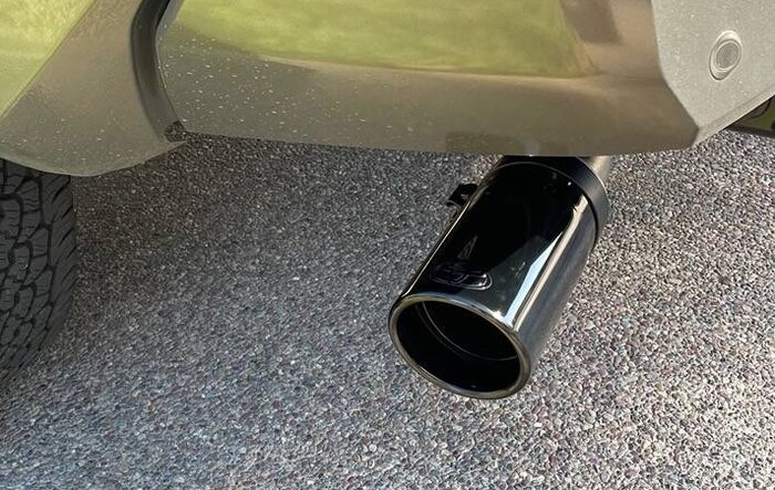 OEM Exhaust tip installed