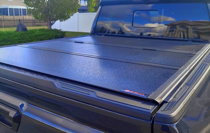 Bison Tonneau Hard TriFold Cover installed