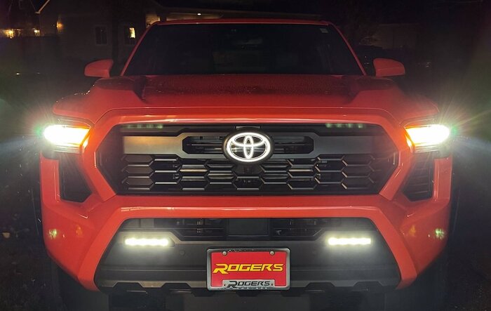 Illuminated Toyota Grille Emblem Installed on Off-Road Premium