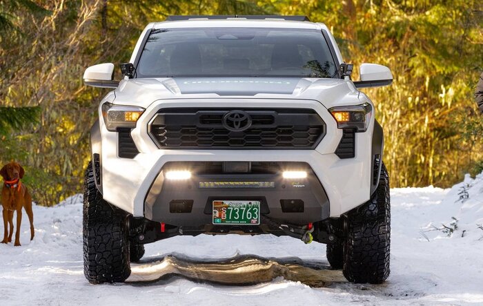 New Release!! IRONMAN 4x4 RAID Bumper with recovery points and lightbar. Shipping Dec 24.