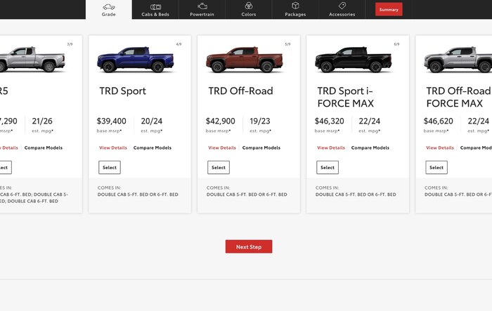 2025 Tacoma Build & Price Configurator now available