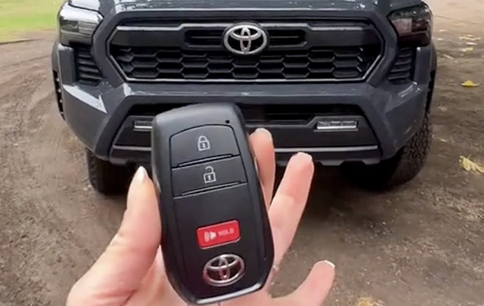 Key Fob Auto Start method: press lock button twice and hold down on 3rd press